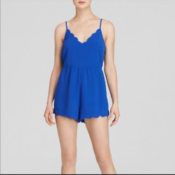 Altar'd State Pants - NWT Altar'd State Blue Scalloped Romper